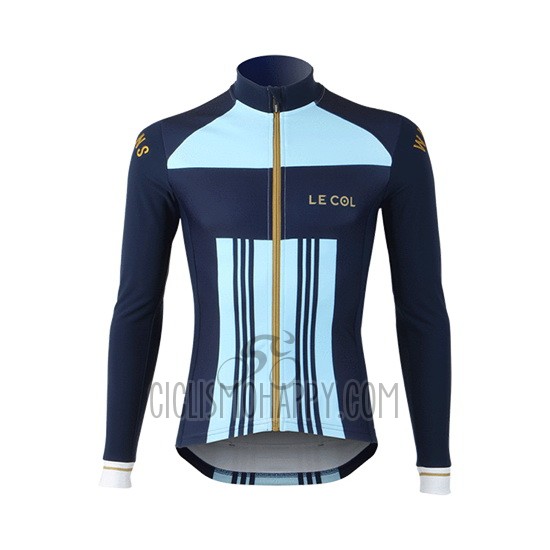Lecol Cycling Jersey Bib Tight 2019 Men Long Sleeve Sky Blue Blue